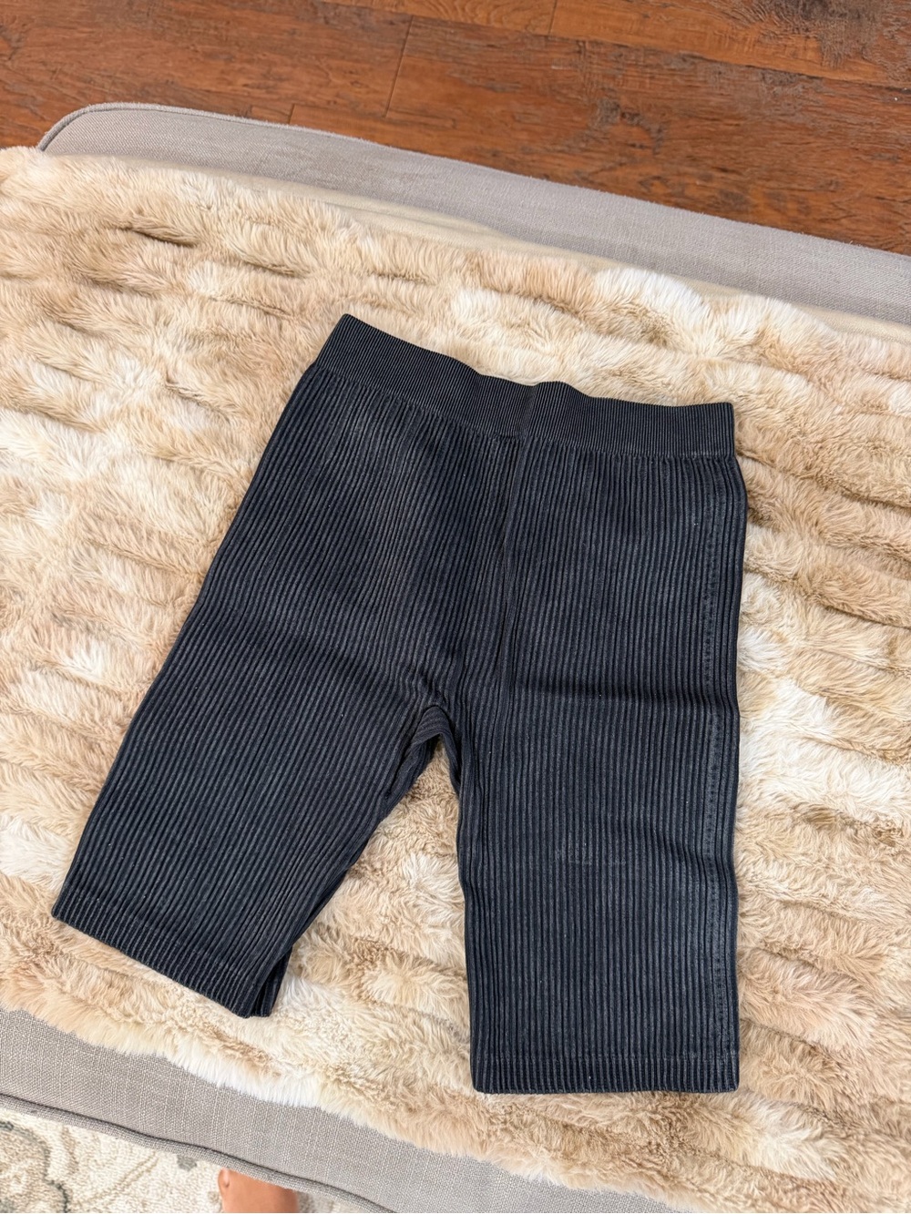 WISHLIST BLACK RIBBED BIKER SHORTS